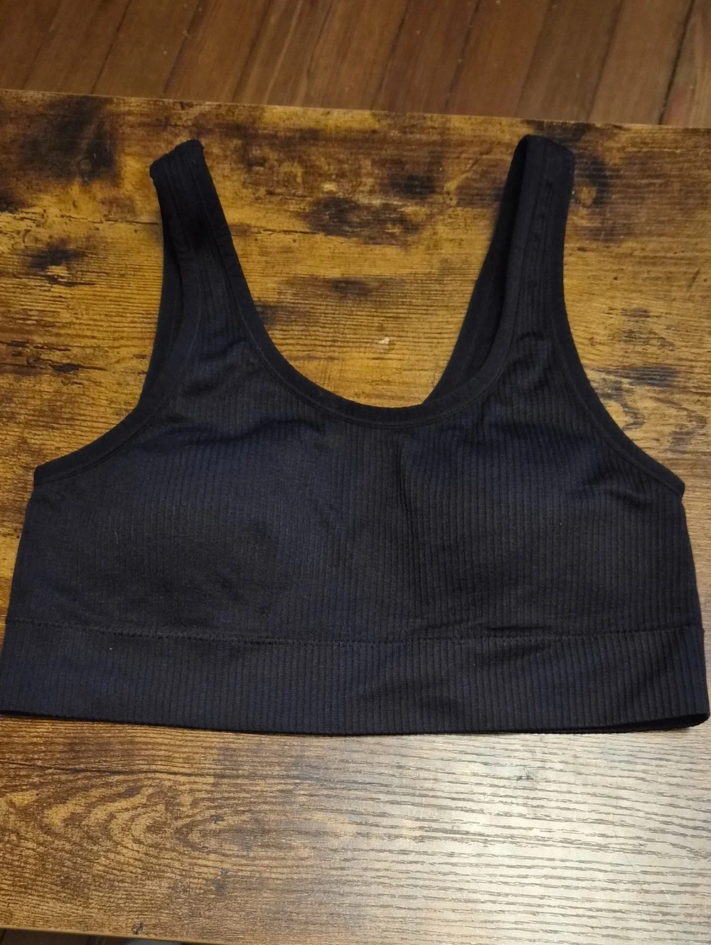 Black Ribbed Scoop-Neck Bralette - Torrid